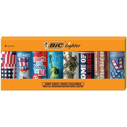 BIC Special Edition Americana Series Lighters, Set of 8 Lighters