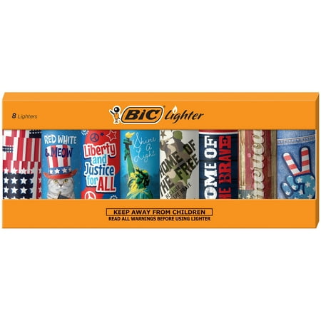 BIC Special Edition Americana Series Lighters, Set of 8 Lighters