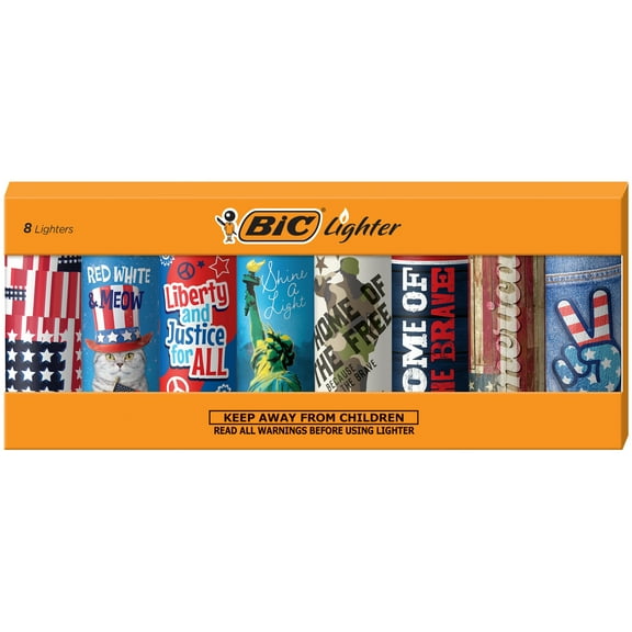 BIC Special Edition Americana Series Lighters, Set of 8 Lighters