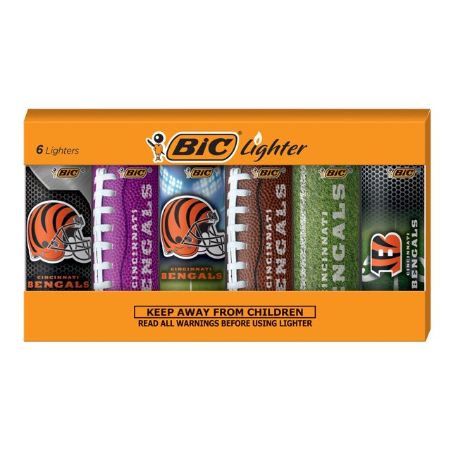 BIC Special Edition Cincinnati Bengals Series Lighters, Assorted 6Pack