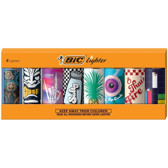 BIC Special Edition Cutting Edge Series Lighters, Set of 8 Lighters