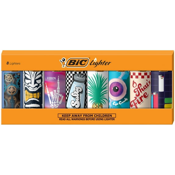 BIC Special Edition Cutting Edge Series Lighters, Set of 8 Lighters