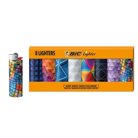 BIC Special Edition Geometric Series Lighters, Set of 8 Lighters