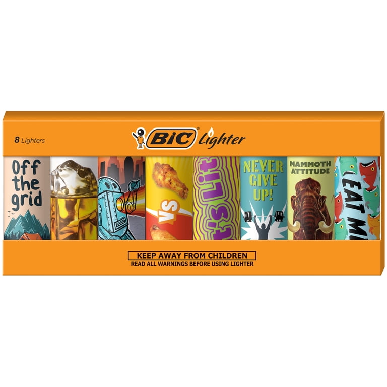 BIC Special Edition Good Vibes Series Lighters, Set of 8 Lighters