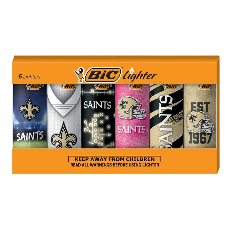 BIC Special Edition New Orleans Saints Series Pocket Lighters, Assorted  6-Pack
