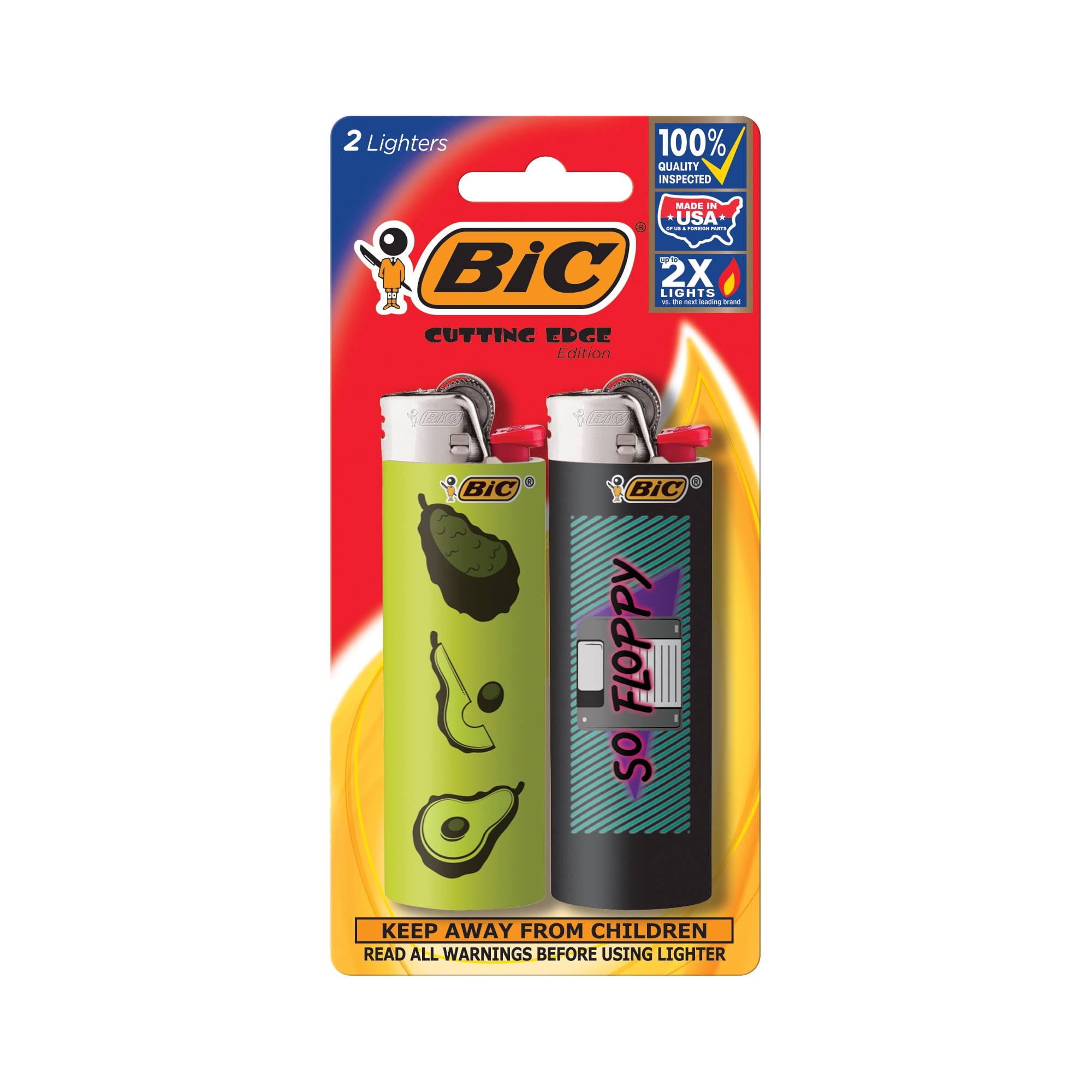 BIC Special Edition Pocket Lighter, Trendsetter Series, 2 Count (designs may vary)