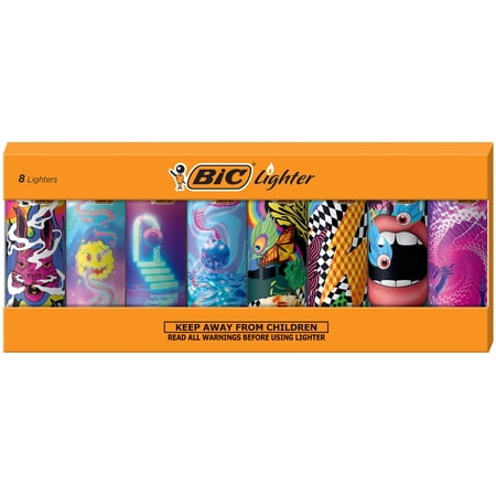 BIC Special Edition Prismatic Series Lighters, Set of 8 Lighters