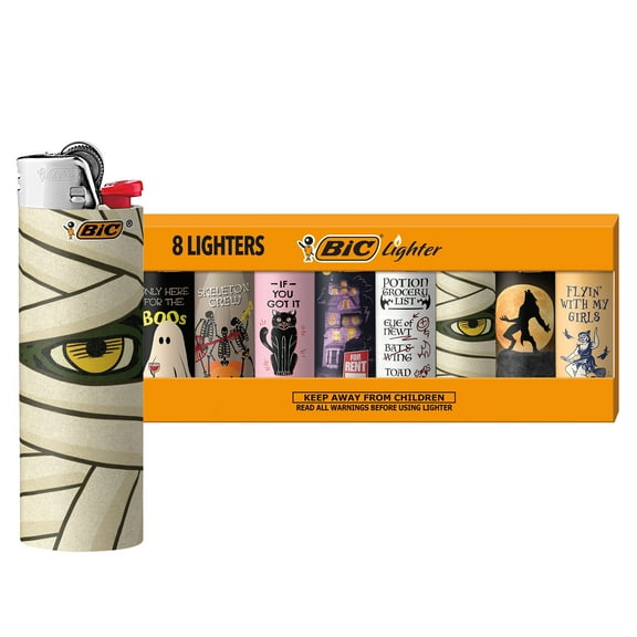 BIC Special Edition Spooky Series Pocket Lighters, Set of 8 Lighters