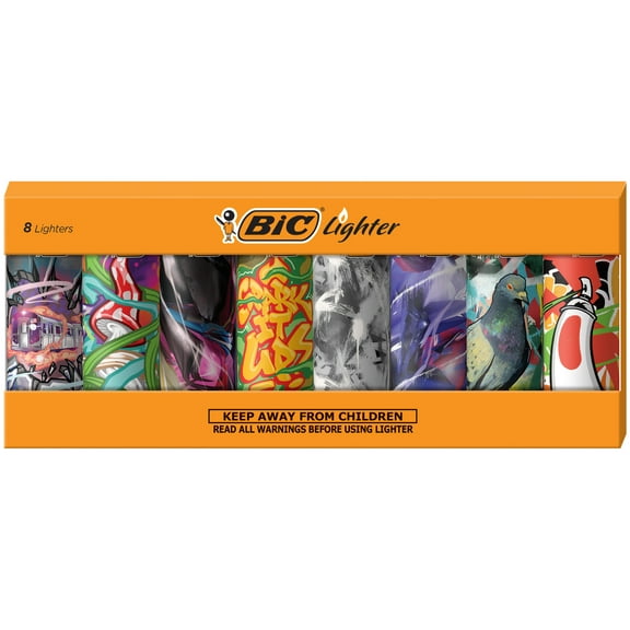 BIC Special Edition Street Art Series Lighters, Assorted, 8 Pack