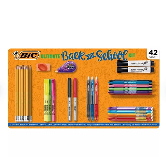 BIC Ultimate Back-to-School Assorted Essentials Kit, 42 count