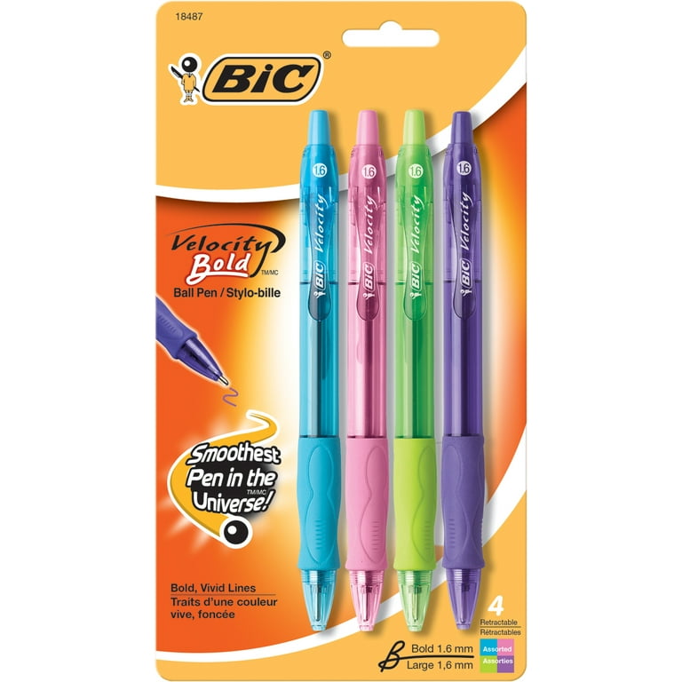 BiC® Velocity® 1.6mm Bold Ball Pens, 6 Packs of 4