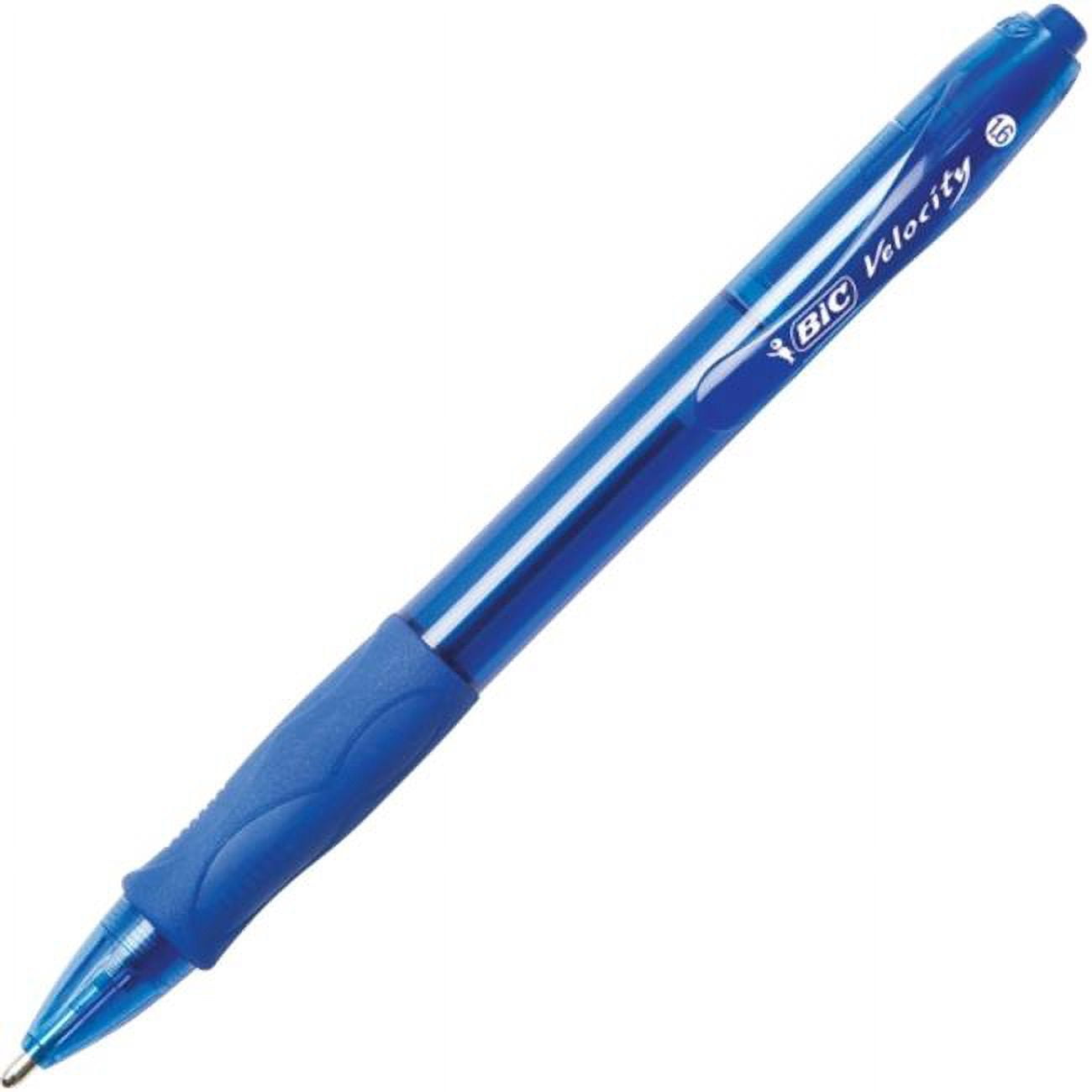 BIC VLGB361BE 1.6 mm Velocity Retractable Ball Pen, Blue Ink - 36 per Pack