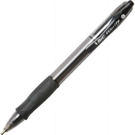 BIC VLGB361BK 1.6 mm Velocity Retractable Ball Pen, Black Ink - 36 per Pack