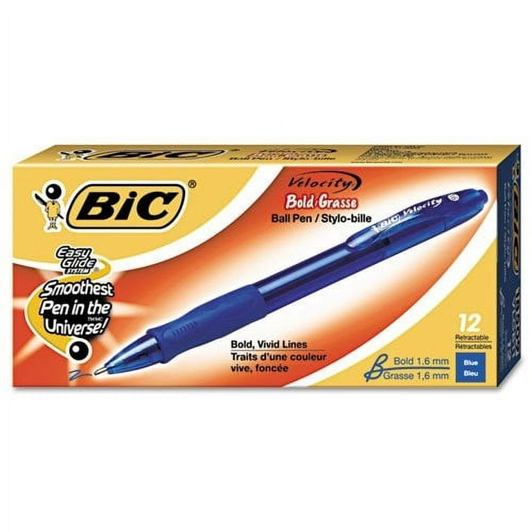 BIC Velocity Bold Ball Pen 1.6mm Blue 12ct (VLGB11-Blu) 