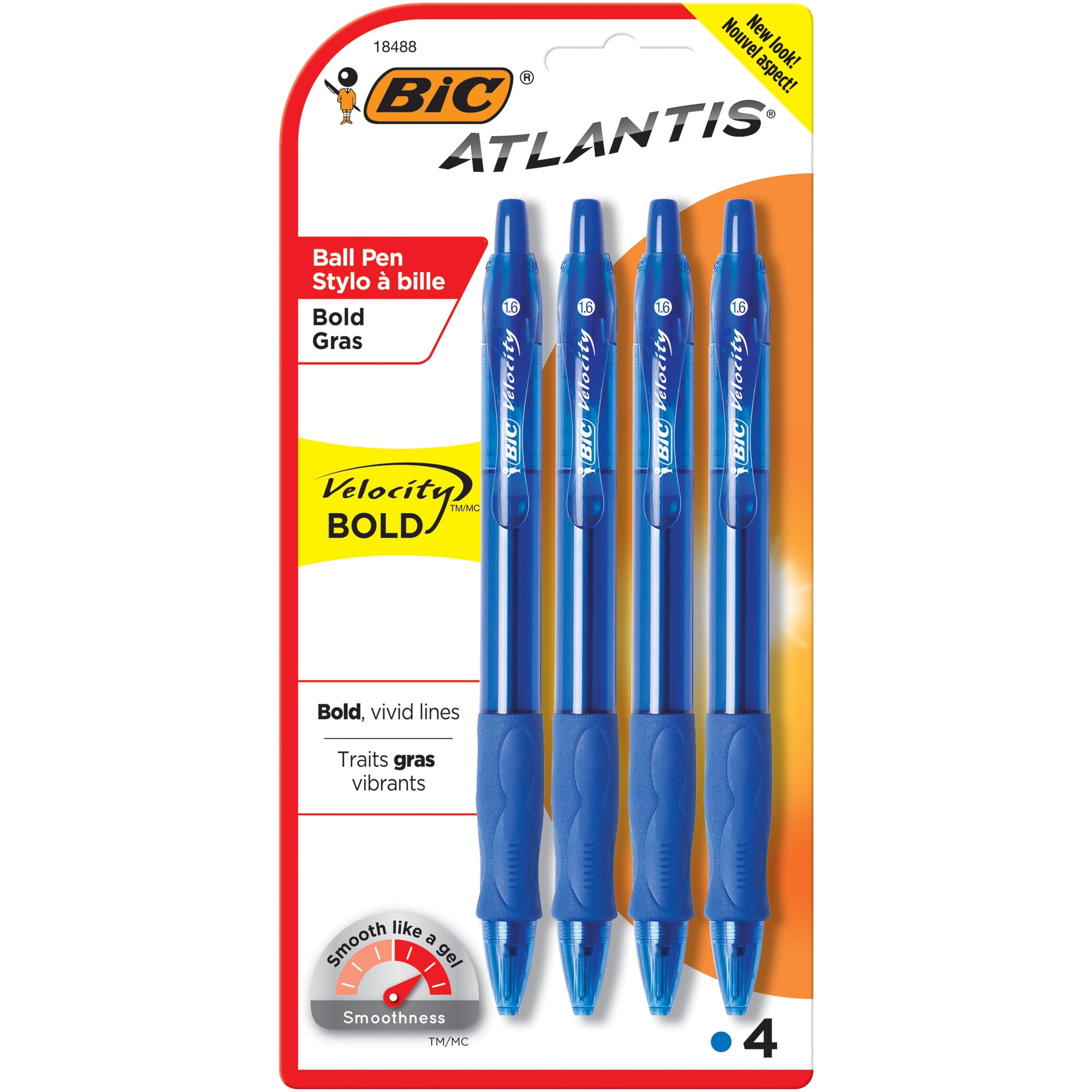BiC® Velocity® 1.6mm Bold Ball Pens, 6 Packs of 4