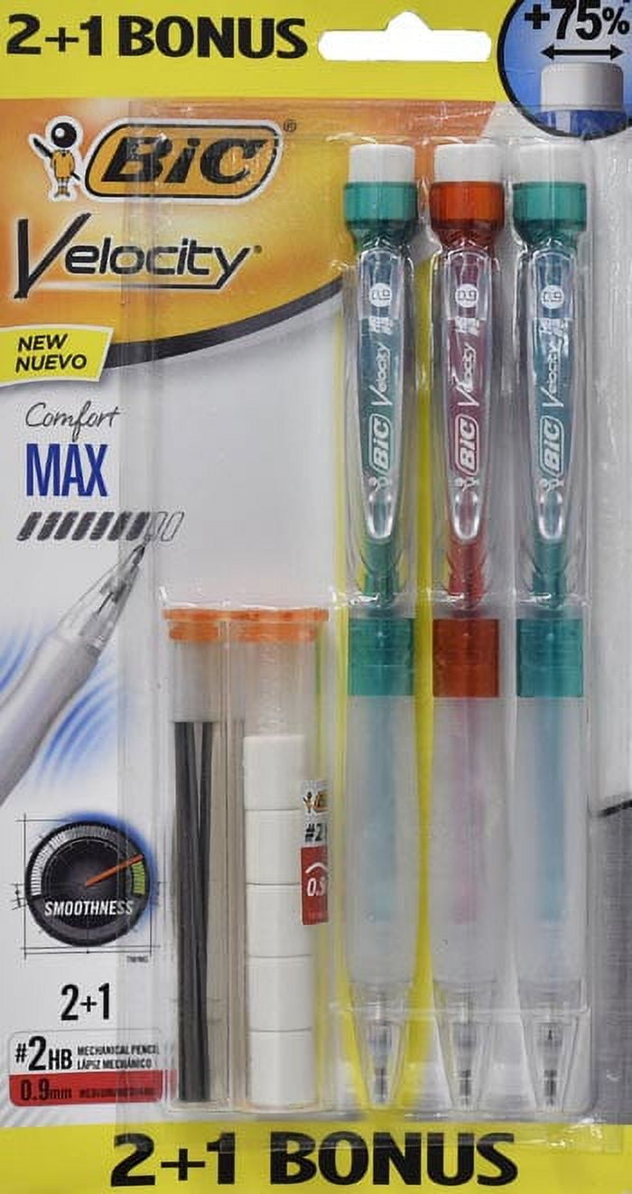 BIC Velocity Bleistift Combo Pack – 6 Stück, Inkl. Original Und Max Mechanical Pencils, Größe 10 XL