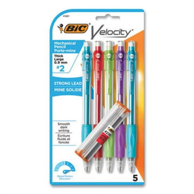 Velocity Original Mechanical Pencil, 0.9 mm, HB (#2), Black Lead, Assorted Barrel Colors, 5/Pack Velocity Original Mechanical Pencil, 0.9 mm, HB (#2), Black Lead, Assorted Barrel Colors, 5/Pack