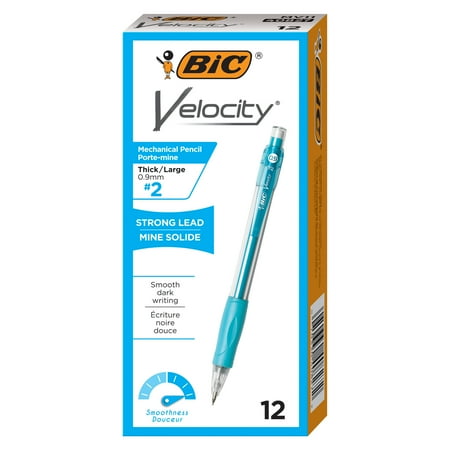 BIC Velocity Original Mechanical Pencil, Thick Point (0.9mm), 12-Count