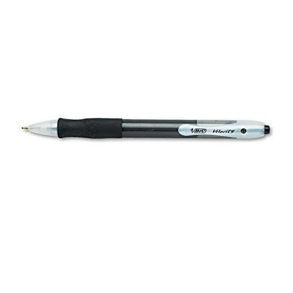 BIC Vlg11bk Velocity Retractable Ballpoint Pen, Black Ink, 1Mm, Medium, Dozen