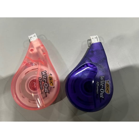 BIC WITE-OUT EZ CORRECT CORRECTION TAPE, 39.3 FEET, 2 PACK, ORANGE/PURPLE CASING