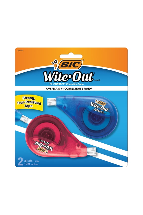 Wite-Out Brand EZ Correct Correction Tape, White, 39.3 Feet, Pack of 2