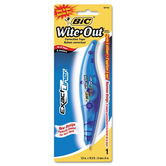 BIC Wite-Out Brand Exact Liner Correction Tape, White, 1-Count