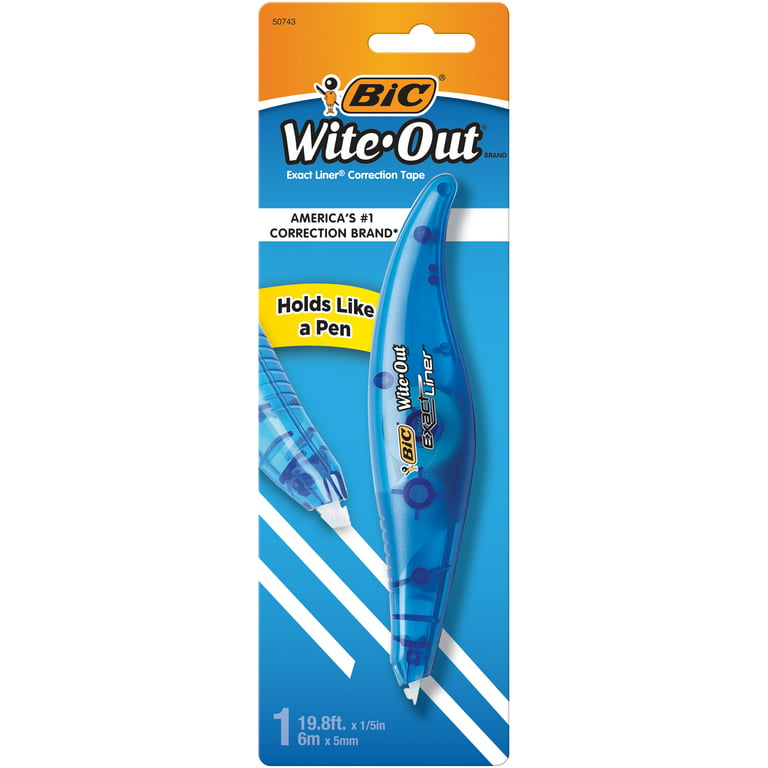 BIC Wite-Out Brand Exact Liner Correction Tape, White, 1-Pack for School  Supplies