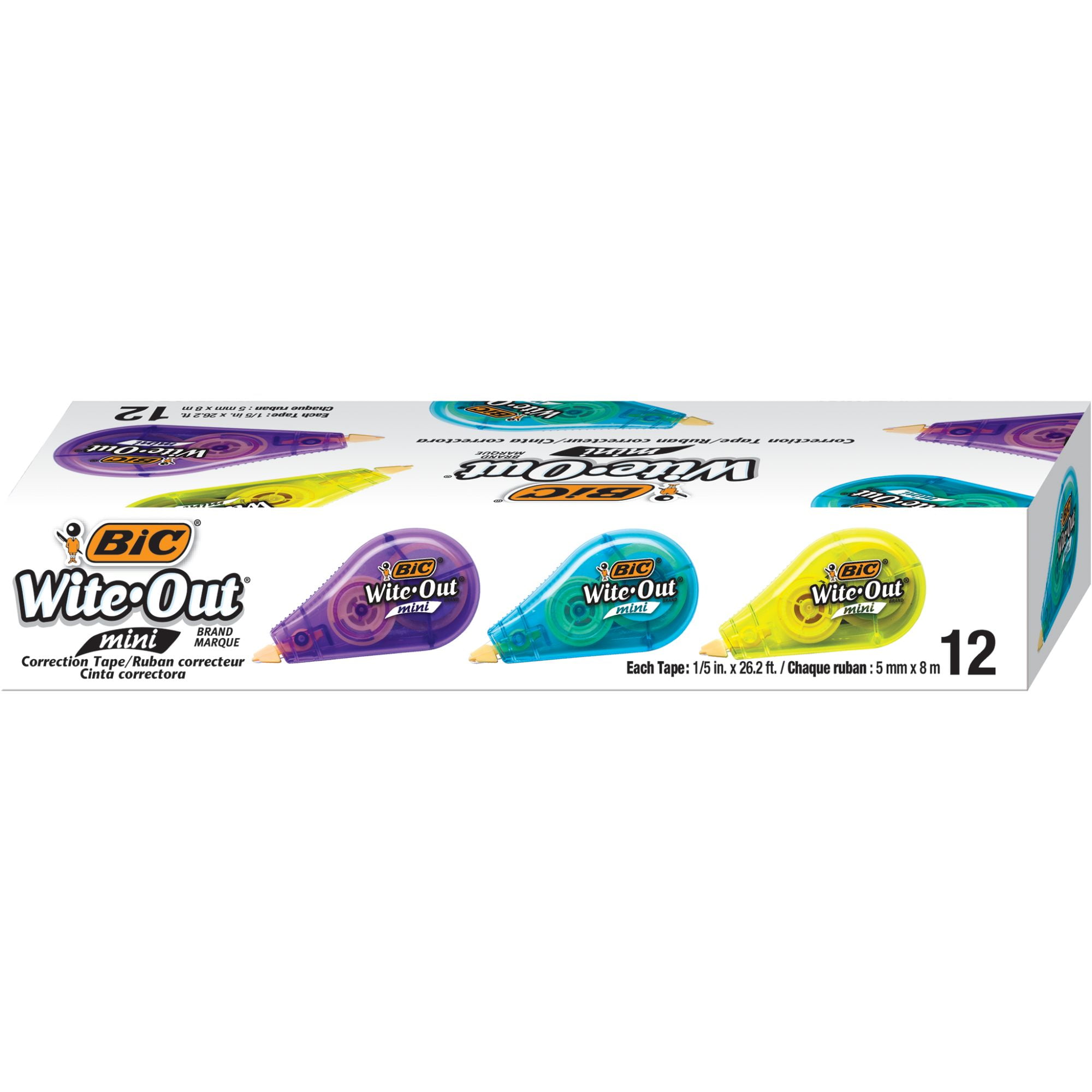 MONO Original Correction Tape, Assorted RetroColor Applicators, 0.17 x  394, 10/Pack - BOSS Office and Computer Products