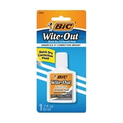 BIC Wite-Out Quick Dry Correction Fluid, 20mL, White, Reduced Dry Time, 1-Count Pack