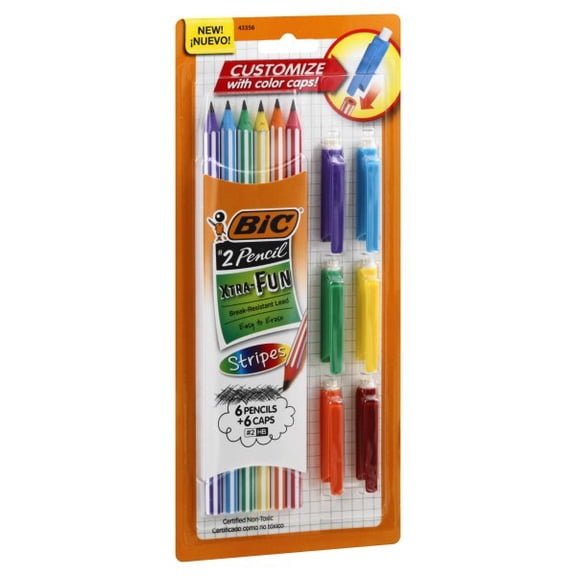 BIC Xtra-Fun Custom Graphite Pencil, 2 HB, 6-Count