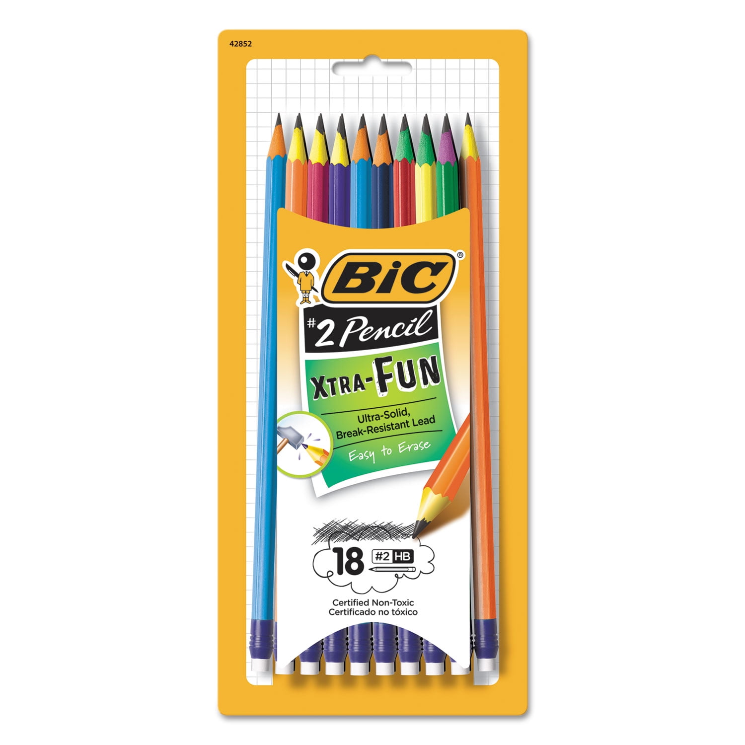 Bic Kids Coloring Pencils, 0.7 mm, HB2 (#2), Assorted Lead, Assorted Barrel Colors, 24/Pack