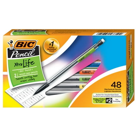 BIC Xtra Smooth #2 Mechanical Pencil, Black, Medium Point, (0.7 mm), 48 Count