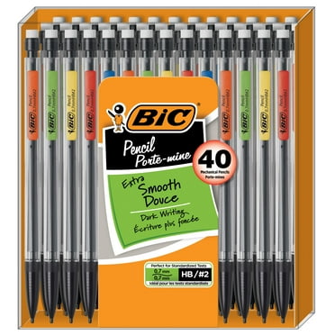 BIC Xtra-Smooth Mechanical Pencils with Erasers, 40-Count Pack, Bulk Mechanical Pencils for School Supplies