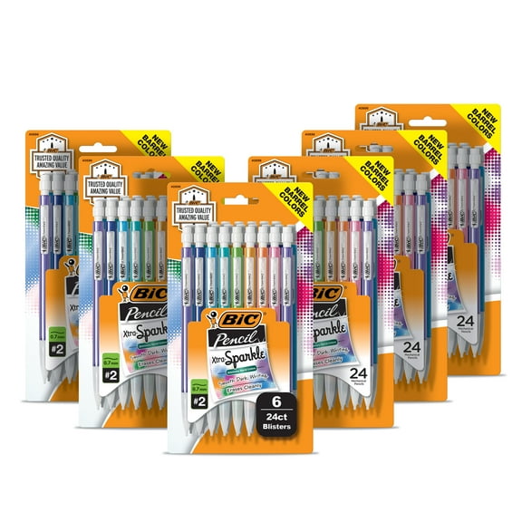 BIC Xtra-Sparkle #2 Mechanical Pencils With Erasers, (0.7mm), 144-Count Pack