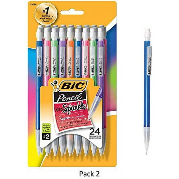 BIC Xtra-Sparkle Mechanical Pencils, 0.7mm, 24 Count, 2 Pack