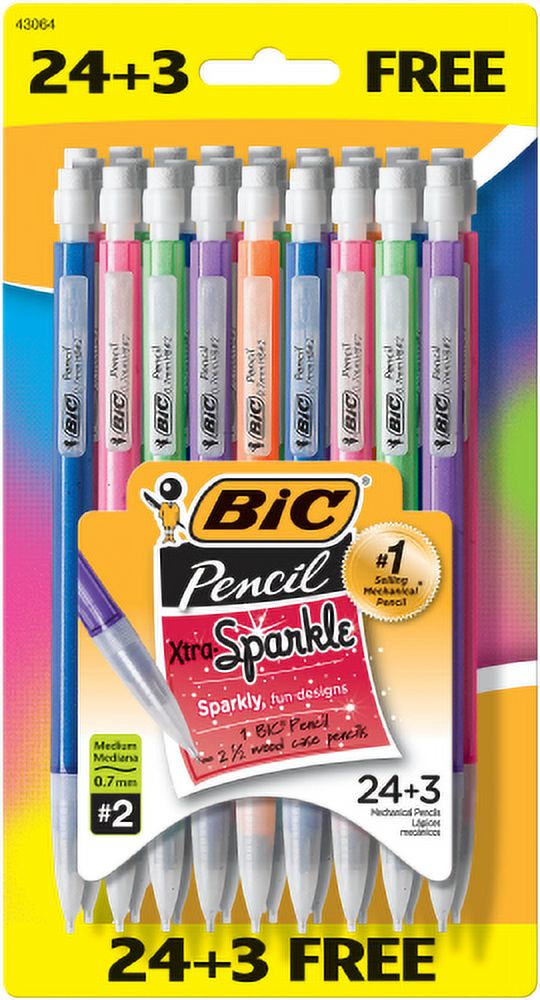 BIC Xtra-Sparkle No. 2 Mechanical Pencils with Erasers, Medium Point (0.7mm), 24 Pencils - image 1 of 7