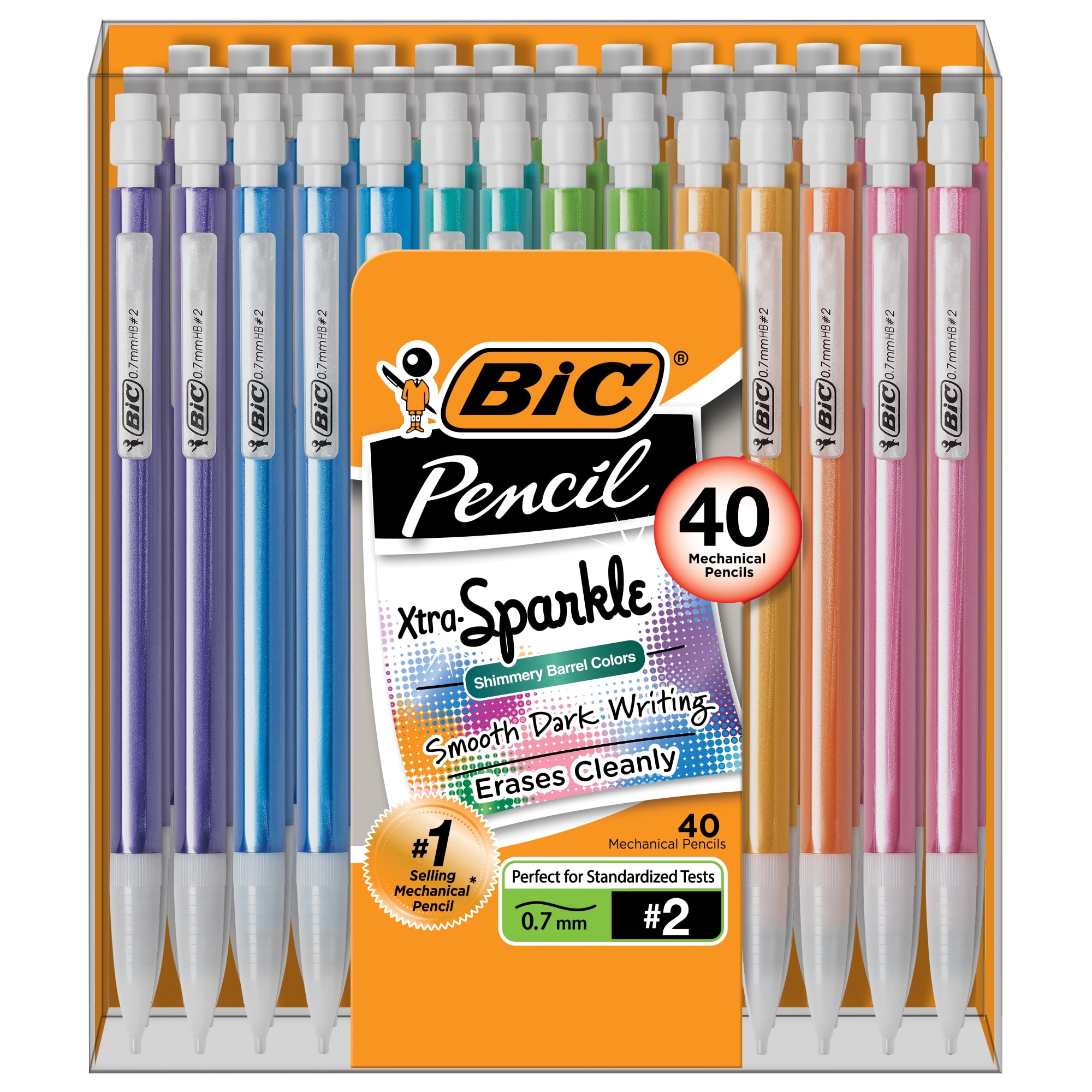 24 pieces Sparkly 0.7 Mm Mechanical Pencil W/ Glitter Grip (4/pk) - Pens &  Pencils - at 