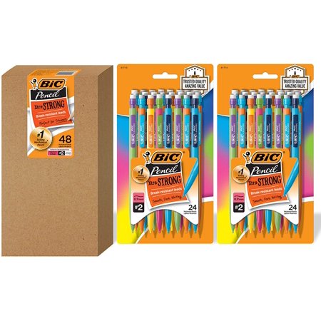 BIC Xtra-Strong Mechanical Pencil, Colorful Barrel, Thick Point (0.9mm), 48-Count
