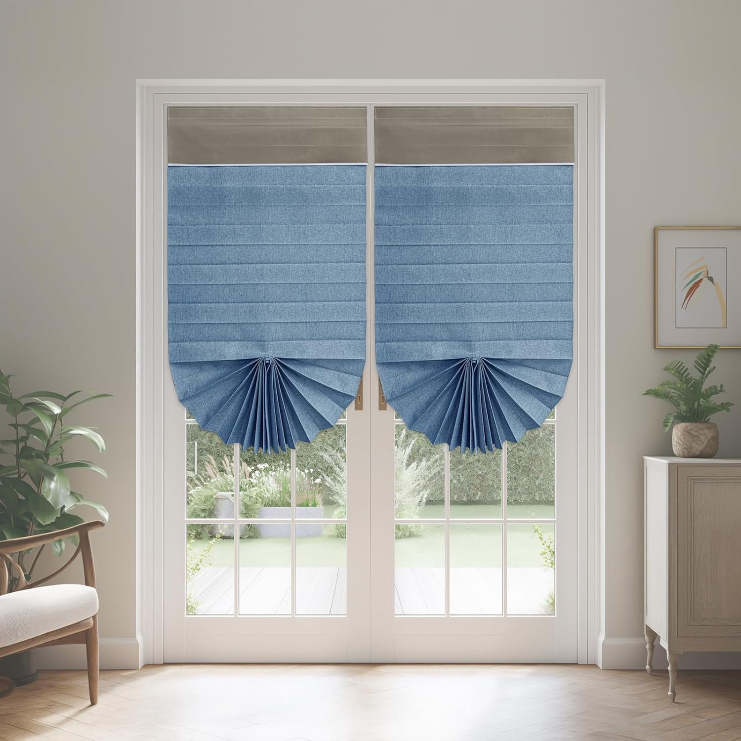BICIDO-100% Blackout Door Curtains - Self Sticky Vertical Blinds ...