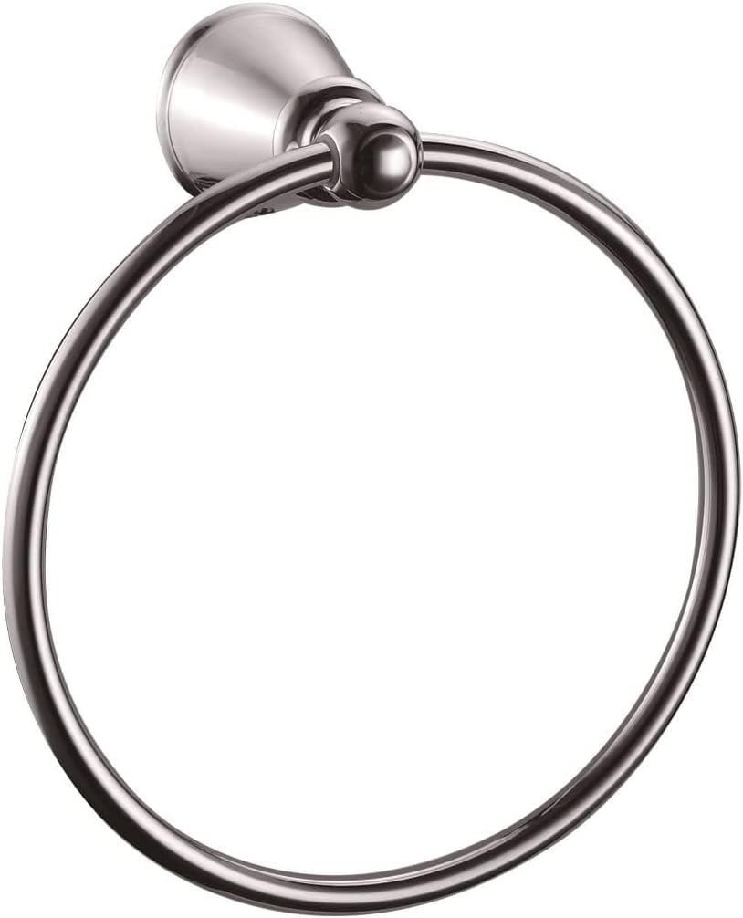 Design House Kassel 558205 Anello Portasciugamani Cromo Lucido - In Alluminio E Zinco, 17,8 Cm, Con Viti Nascoste