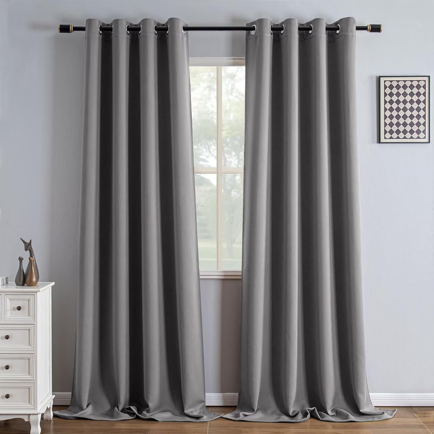 BICIDO-Blackout Curtains 96 Inch Length 2 Panels Set, Black Out ...