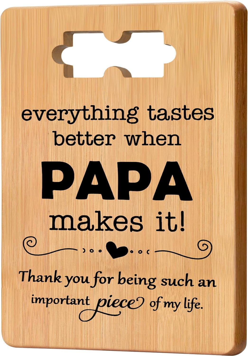 Papa/Grandpa Picture Frame Photo Holder - 12x6 Inch Wood Wall Display With Clips