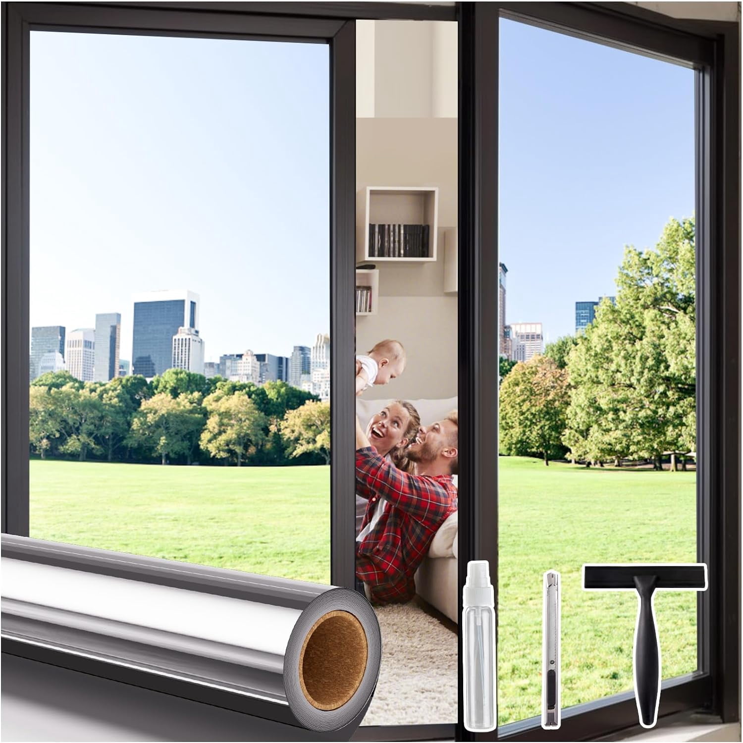 BICIDO-Privacy Window Film One Way, Reflective Mirror Heat Blocking ...