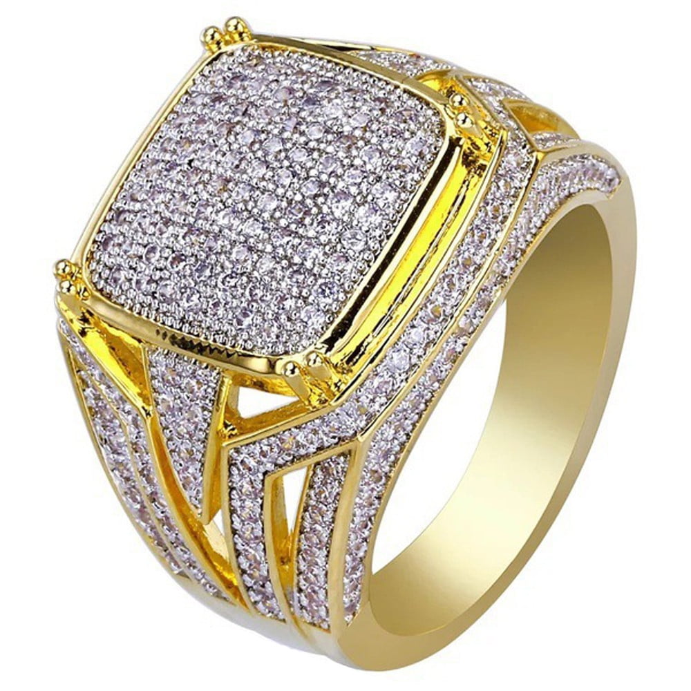 Glamorous Ridged Gold Ring for Men
