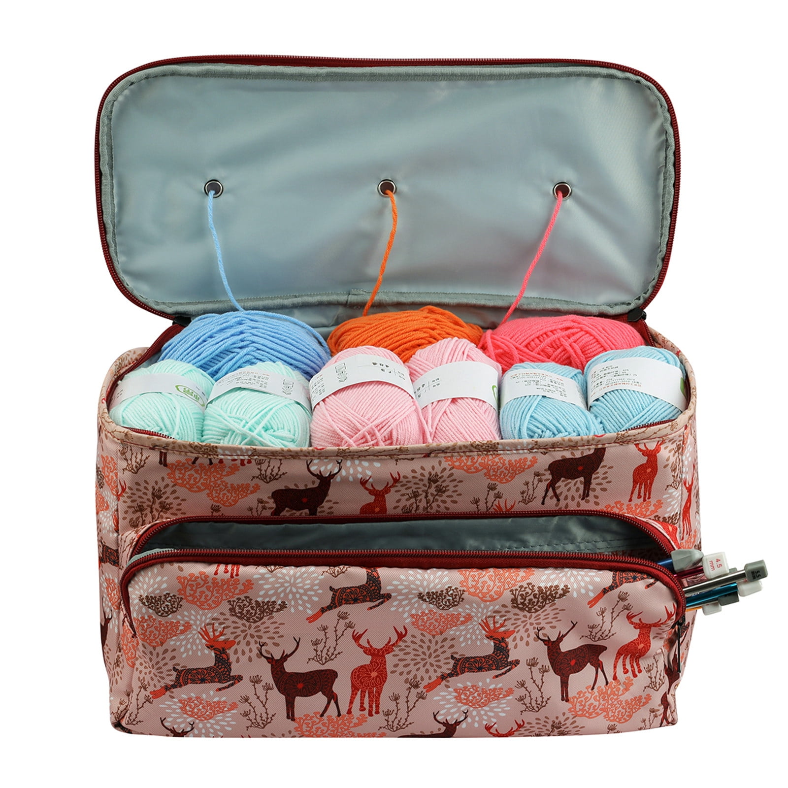 BICOASU Storage Empty Knitting Tote Yarn Storage Case Carrying Knitting