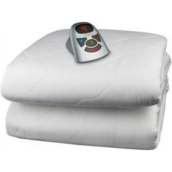 BIDDEFORD BLANKETS Quilted Electric Heated Mattress Pad with Digital Controller, Full, White
