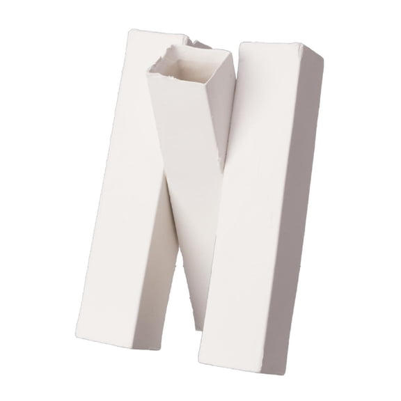 BIDK Home 3D Printed 3-Square Tube Ceramic Vase - 9" - White