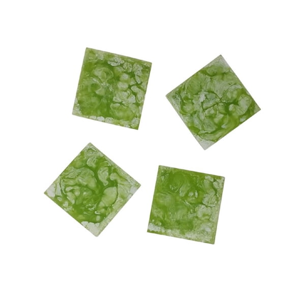BIDK Home 4-Piece Abstract Square Coasters - 4" - Lime Green