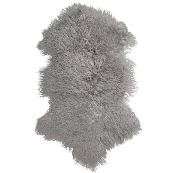 BIDK Home 40" x 46.75" Sheepskin Plush Area Throw Rug - Taupe