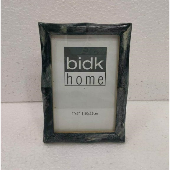 BIDK Home Bamboo Tile Shape Picture Frame - for 4" x 6" Photo - Gray